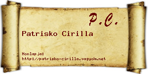 Patrisko Cirilla névjegykártya